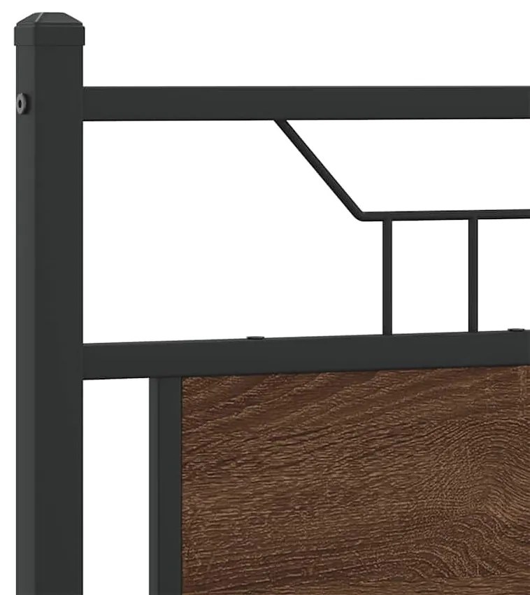 barna tölgy színű szerelt fa és acél fejtámla 120 cm