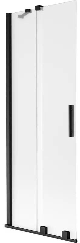 Mexen Velar, 2 szárnyas eltolható kádparaván 75 x 150 cm, 8 mm mattüveg, fekete matt, 896-075-000-31-70