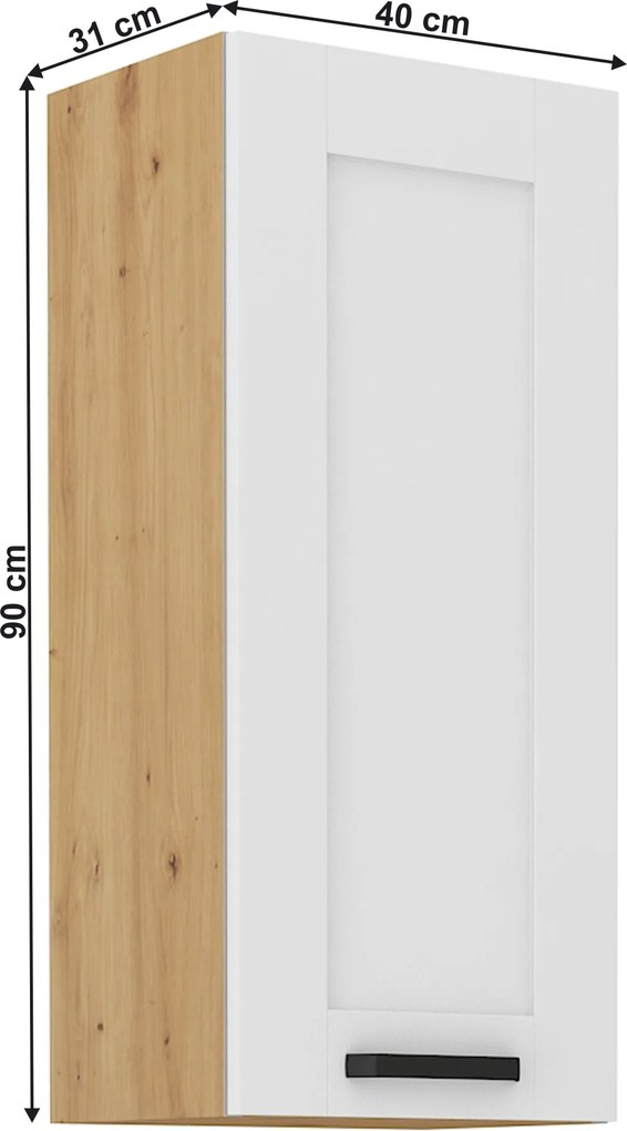 Felső szekrény, fehér/artisan tölgy, LULA 40 G-90 1F
