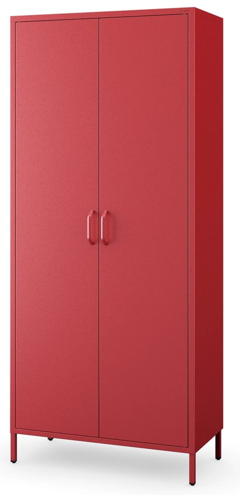Gardróbszekrény FLAVIO, 800 x 1850 x 450 mm, Modern: piros