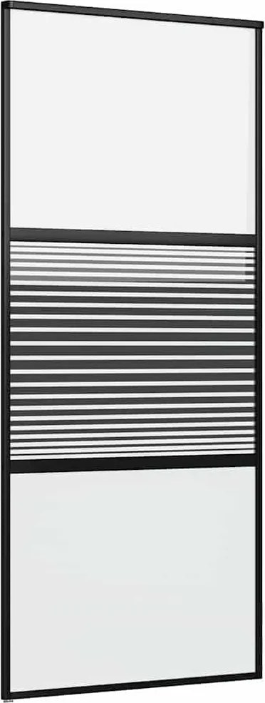 vidaXL Üvegajtó Csíkos Fekete 90 x 2 x 205 cm Alumínium