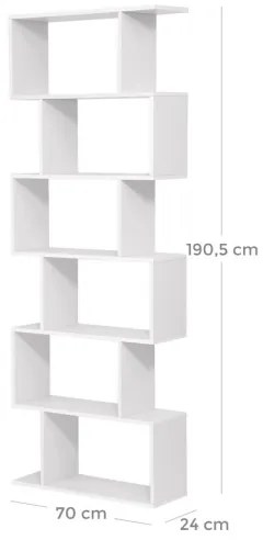 LIVARO fehér könyvszekrény