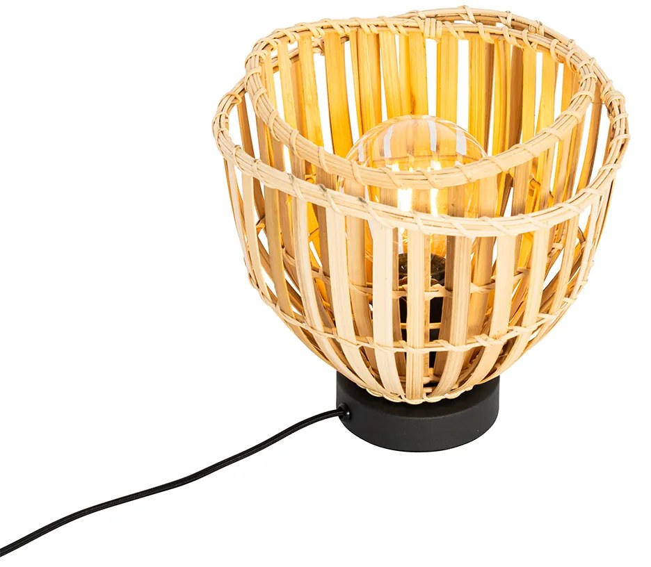 Keleti asztali lámpa fekete természetes bambusszal - Pua