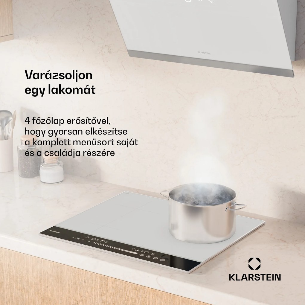 Klarstein DualTone Hybrid indukciós főzőlap, Flex Zone, LED kijelző, Csúszka vezérlés, 7200 W