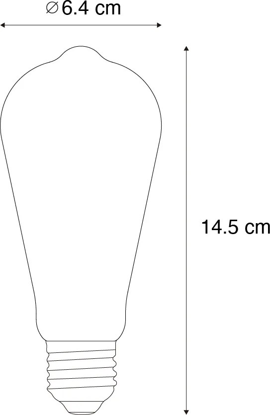 5 darabos E27 LED izzókészlet ST64 átlátszó 3,8W 806 lm 3000K