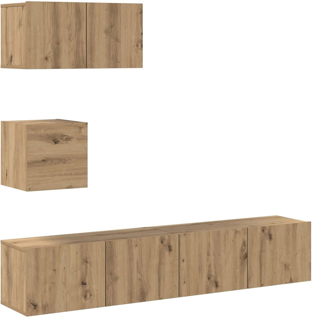 vidaXL TV szekrény garnitúra 3 pcs Artisan tölgy Faanyag