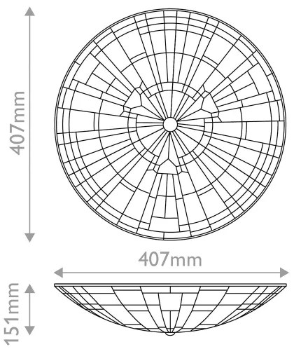 Quoizel QZ-INGLENOOK-F-SMALL - Mennyezeti lámpatest INGLENOOK 2xE27/60W/230V átm. 40,7 cm