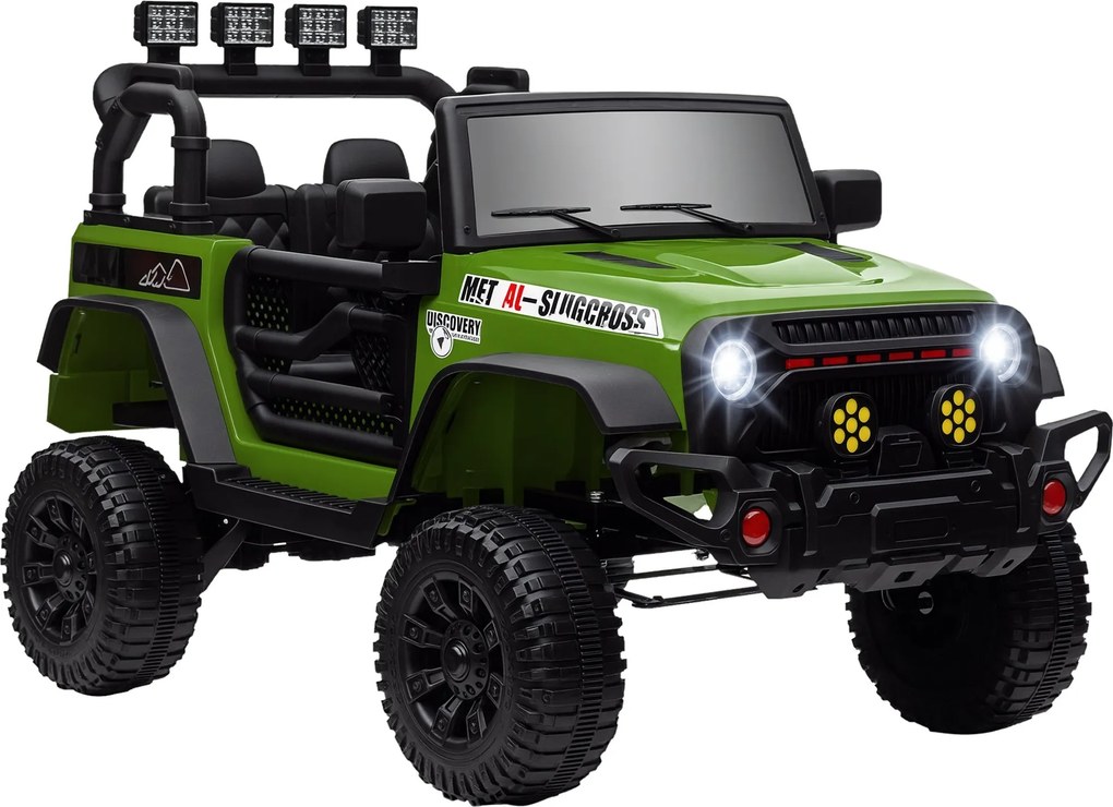 AIYAPLAY Elektromos Jármű Gyerekeknek 3+ Éveseknek Elektromos Off-Road Jármű 12V Akkumulátor Távirányítóval, Rugózó Kerekek, Bluetooth, LED Fényszórók