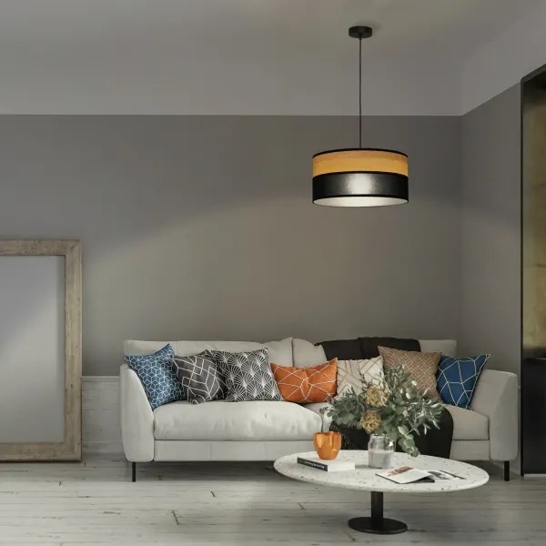 ALBA kábeles függeszték 1xE27/15W/230V, átmérő 45 cm, fekete/barna