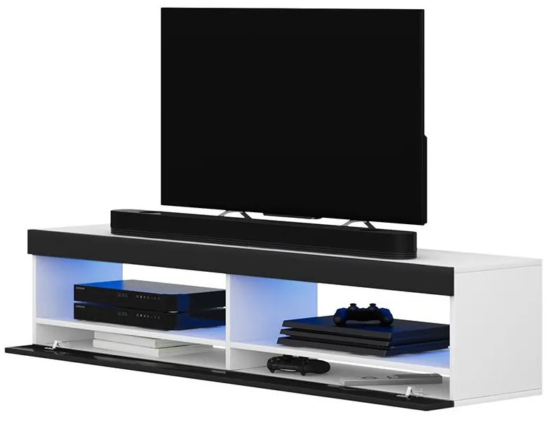 Tv szekrény/asztal Violett 100 (világítással) (fehér + fekete). 1098637