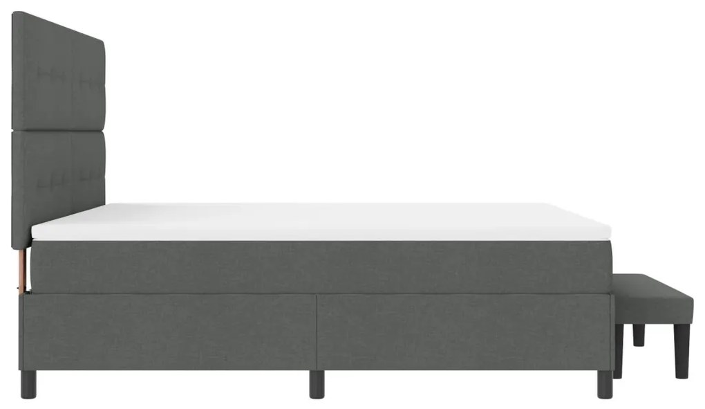 vidaXL Box Spring Ágy matraccal és paddal Sötétszürke 180x200 cm Szövet