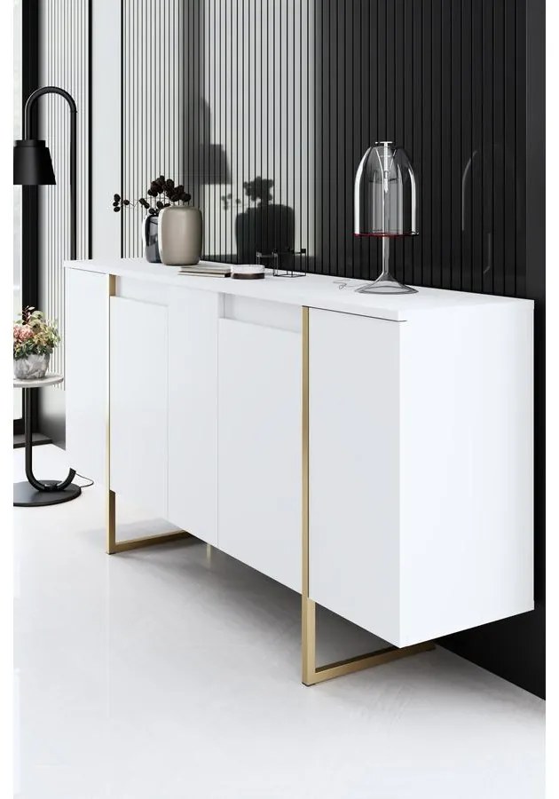 Konzolasztal Luxe - White, Gold