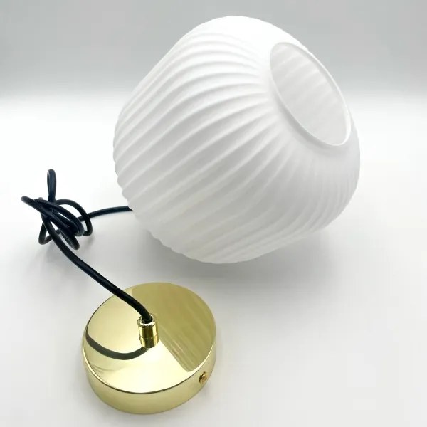 Csillár zsinóron HARMA 1xE27/15W/230V átm. 20 cm fehér/arany