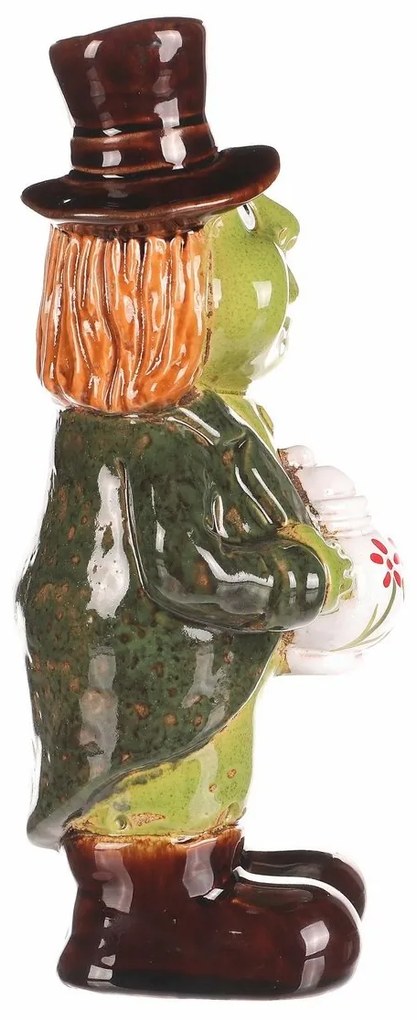 Kerti dekoráció Álló vízilovacska, kerámia, 9 x 9x 24 cm, 24 cm