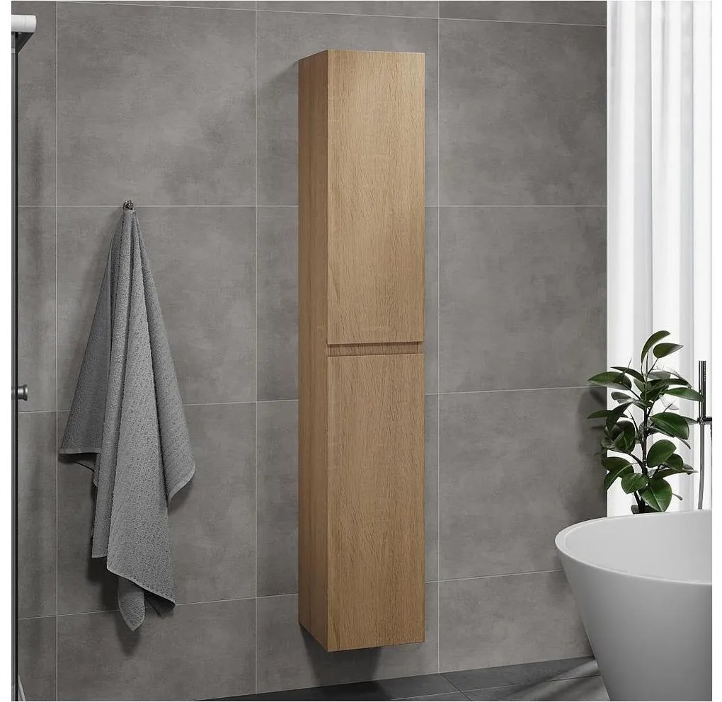 KENWOOD 186 cm-es fürdőszobai szekrény, tölgy