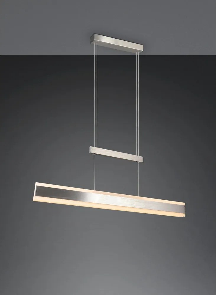 Matt ezüstszínű LED függőlámpa fém búrával Arcola – Trio