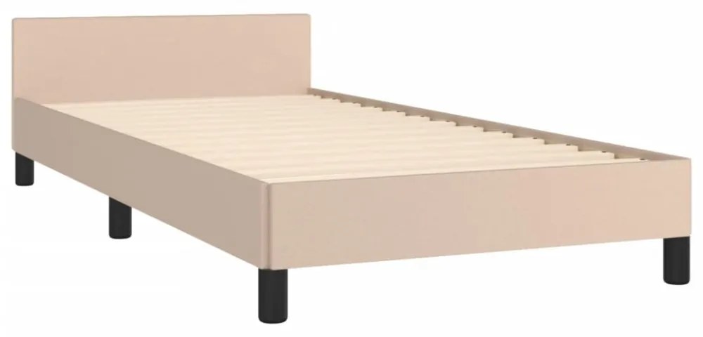 kávészínű ágykeret fejtámlával matrac nélkül 90x200 cm