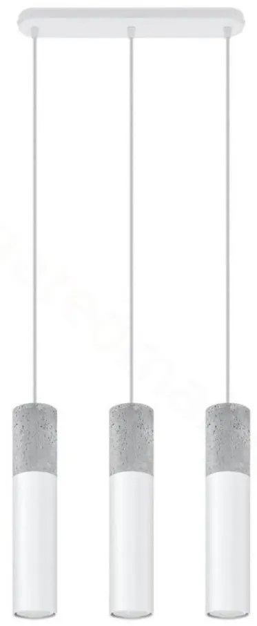 Sollux SL.0649 - BORGIO 3xGU10/40W/230V beton/fém fehér függeszték