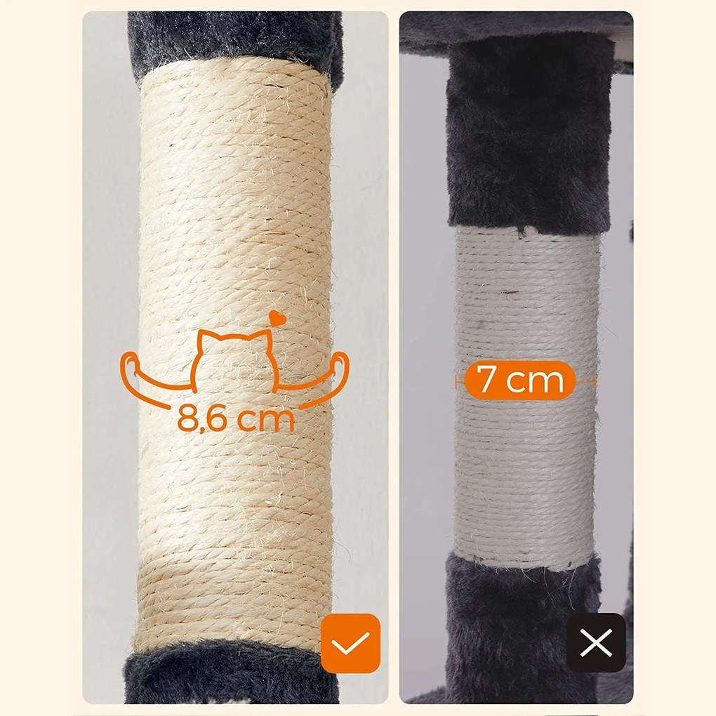 Feandrea macska kaparó, XXL macskaház, 164cm, füstös szürke