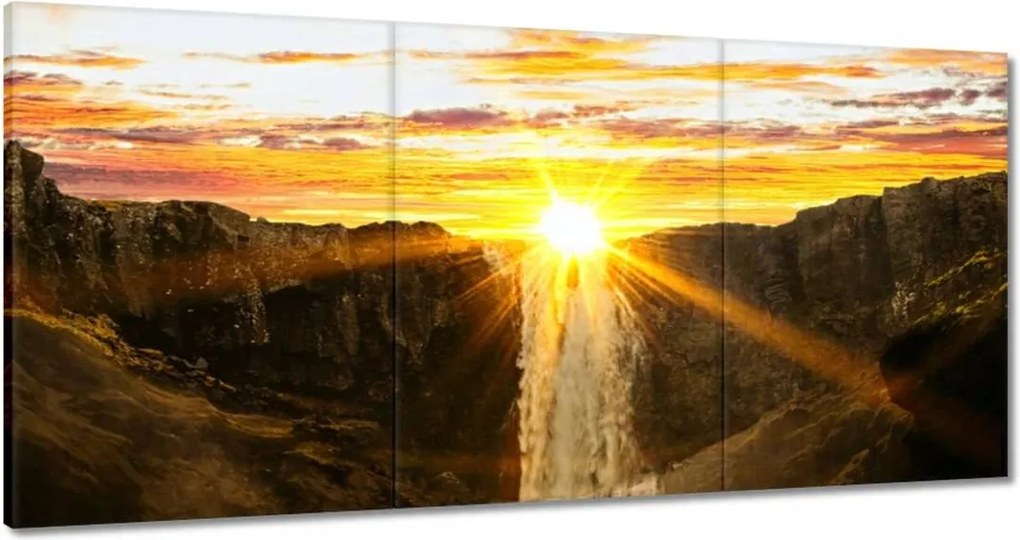 Vászonkép 120x60 Naplemente Vízesés