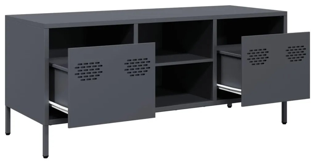 antracit hidegen hengerelt acél TV-szekrény 101,5x39x43,5 cm