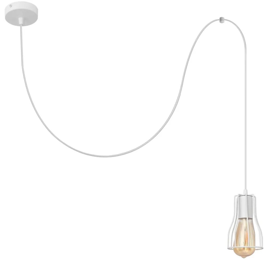 Csillár zsinóron TUBE LONG 1xE27/15W/230V fehér