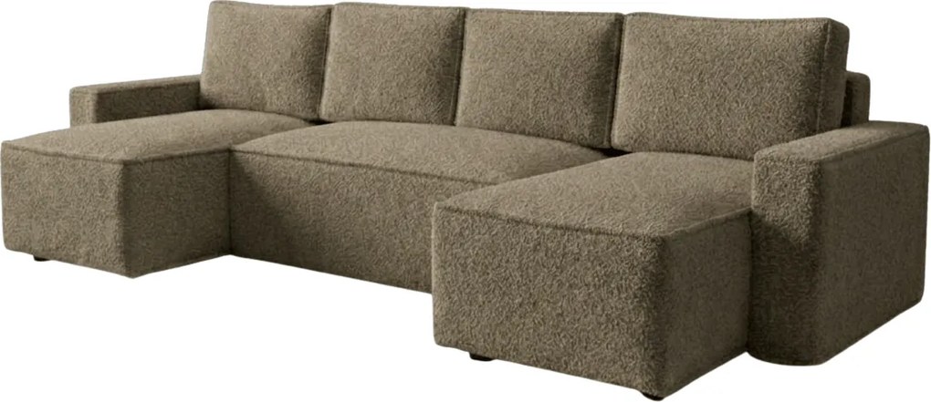 AKCIÓ Kinyitható kanapé U alakban SMART BOUCLE 303x143 cm, sötét bézs II. osztály