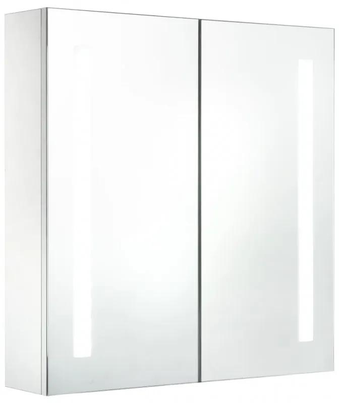 Tükrös fürdőszobaszekrény LED világítással 62 x 14 x 62 cm