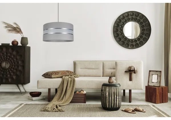 Csillár zsinóron CORAL 1xE27/60W/230V á. 40 cm szürke