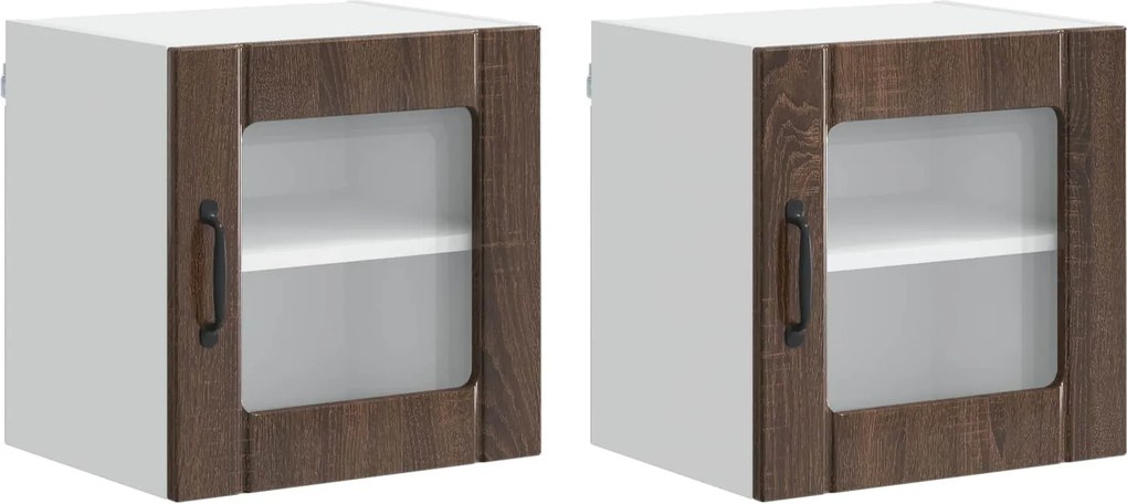 vidaXL Konyhaszekrény 2 pcs Barna Tölgy 40 x 31 x 40 cm Faanyag