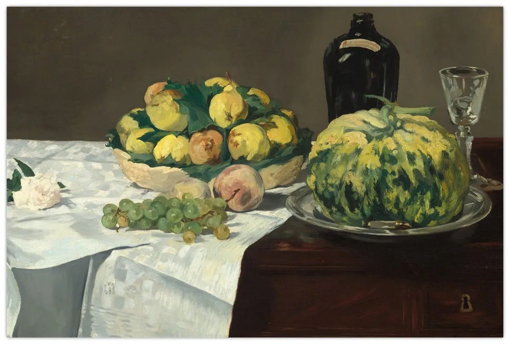 Kép - Edouard Manet, Still Life with Melon and Peaches, reprodukciók (90x60 cm)