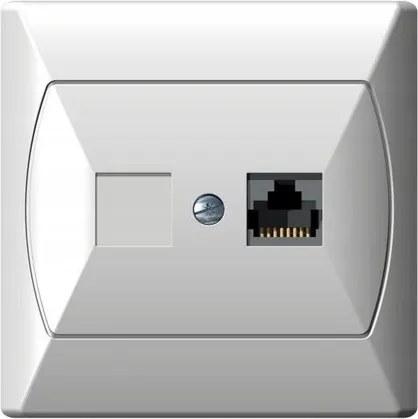 Ospel Akcent Számítógép Aljzat Egyszeres Kat. 5e Fehér GPK-1A/K/00