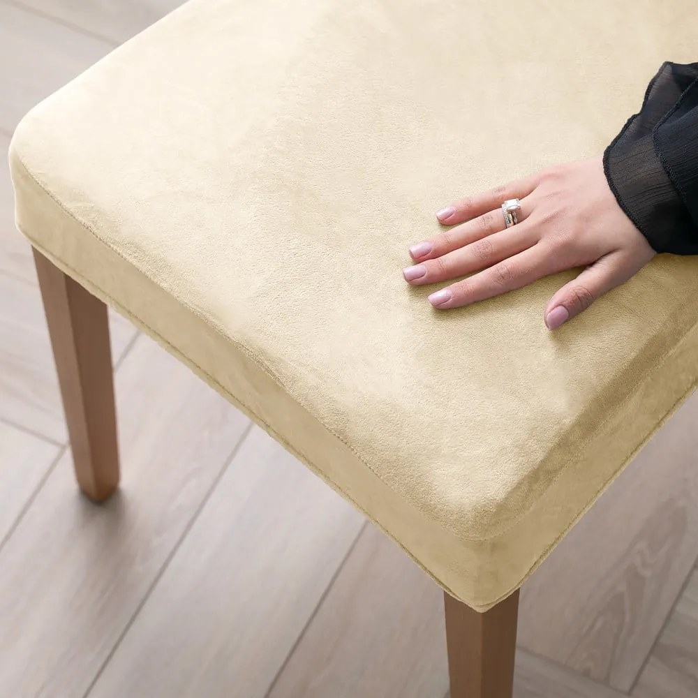 Bézs gumis szék huzat szett 4 db-os 48 cm Sento – Restilo