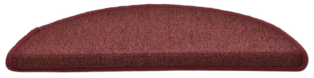 15 db lépcsőszőnyeg 56 x 17 x 3 cm bordó félkör alakú