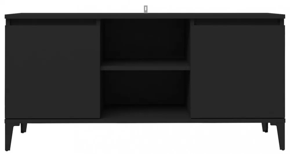 fekete TV-szekrény fémlábakkal 103,5 x 35 x 50 cm