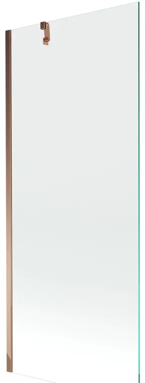 Mexen Next, kádparaván 1 szárny 80 x 150 cm, fix szárny, 6 mm átlátszó üveg, rózsa arany profil, 895-080-000-00-00-60