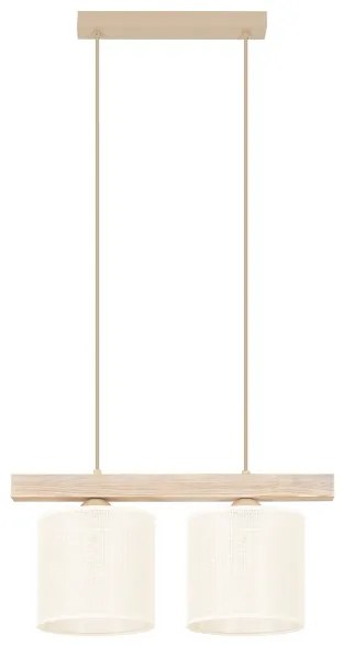 Brilagi - Csillár zsinóron FOREST 2xE27/15W/230V fenyő/barna/krémes