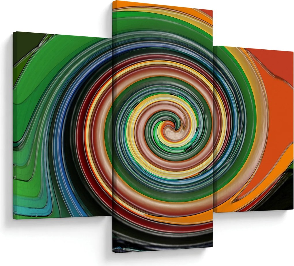Absztrakt kép - színes spirál (90x60 cm)