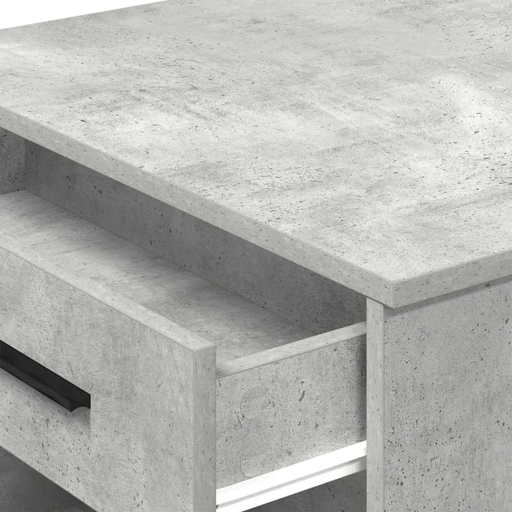 íróasztal fiókkal és polccal betonszürke 102x62x77,5 cm műfa