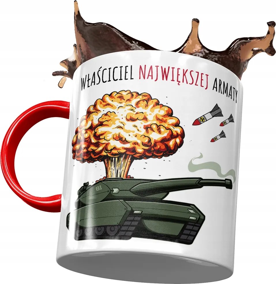 Bögre Piros Vicces Legnagyobb Ágyú Ajándék Nyomtatott Fotóval