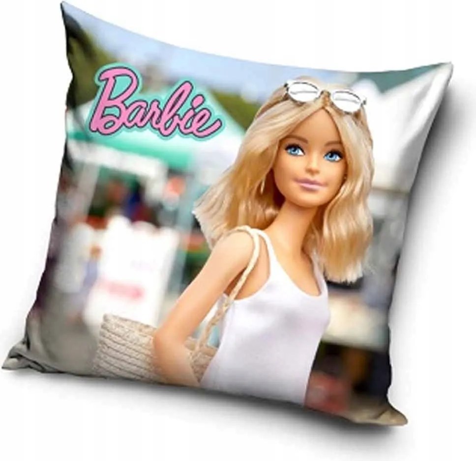Bársony párnahuzat 40x40 Jancsi párna realisztikus Barbie minta 224009