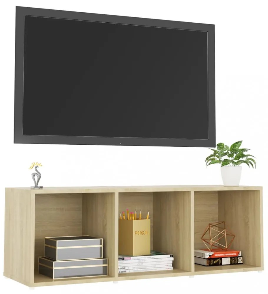 sonoma tölgy színű szerelt fa TV-szekrény 107 x 35 x 37 cm