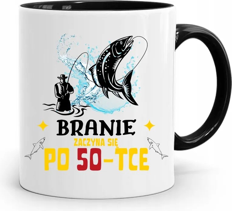 Születésnapra 50 50-es 50-es Bögre Fekete Ajándék fényképes nyomattal