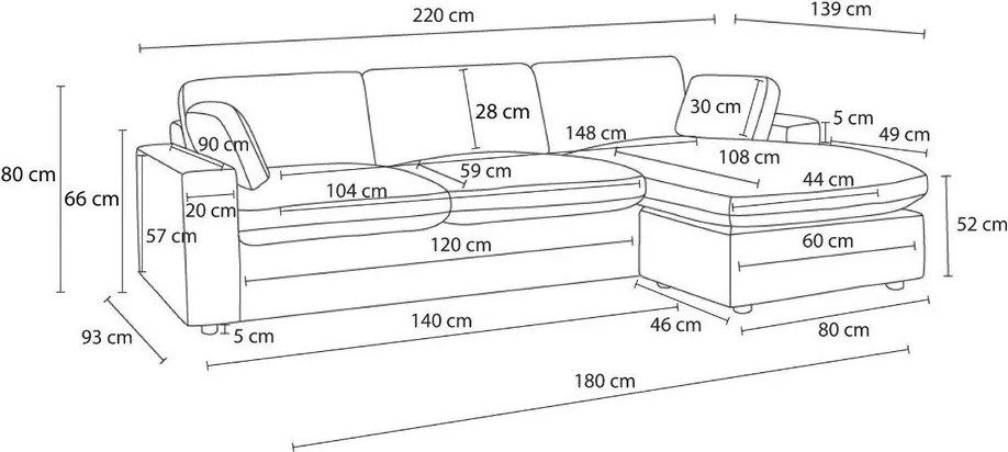Sötétszürke kordbársony sarokkanapé Belair – Bobochic Paris