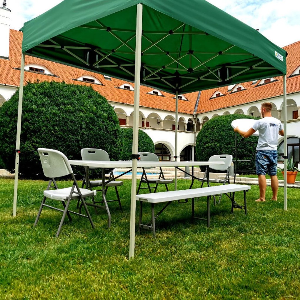 Gemini povedal Pop-up pavilon 2x2 m acél | Profi háttér Felállítva 45 mp alatt. - plusz 3 oldalfal - Fekete