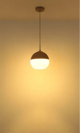 Globo 15999H1 Függesztett lámpa, homokszínű matt fém, krómozott fém, fehér üveg, bézs textil kábel, magasság rövidíthető, ø: 250mm, M: 1200mm, 1x E27 60W 230V izzó nélkül