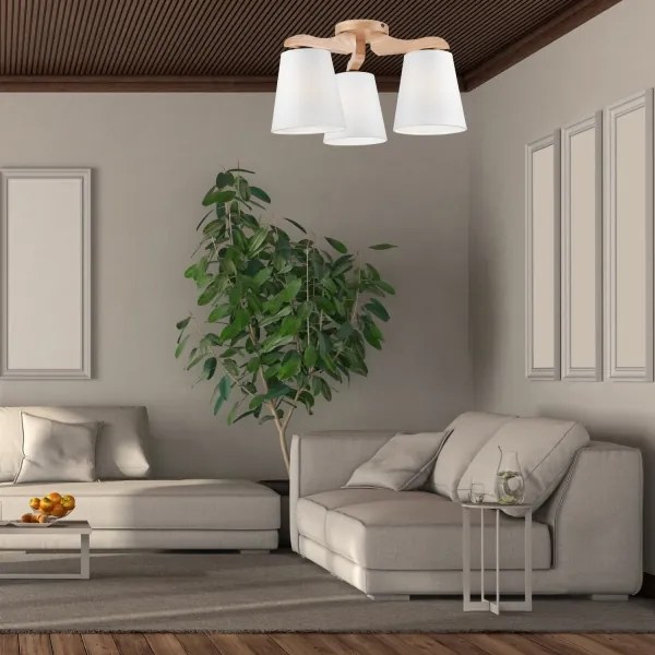 Csillár ANDREA 3xE27/60W/230V tölgy/fehér