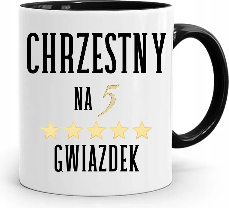 Keresztelői Bögre Fekete Ajándék fényképes nyomattal