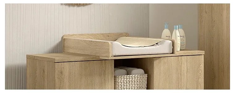 Natúr színű pelenkázó feltét (alkalmas komód mélysége 43 cm) Sam – Vipack