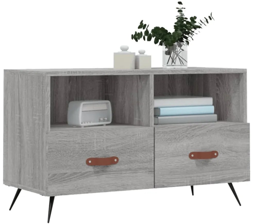 szürke sonoma színű szerelt fa TV-szekrény 80x36x50 cm